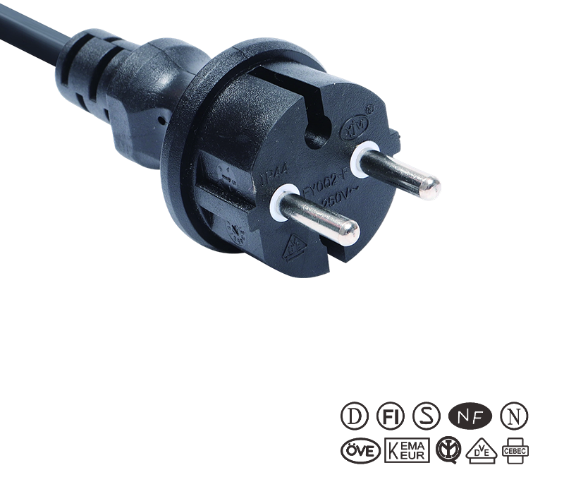 JT002-F/FY002-F 16A 250V ปลั๊กกันน้ำ 2 ขามาตรฐานยุโรป