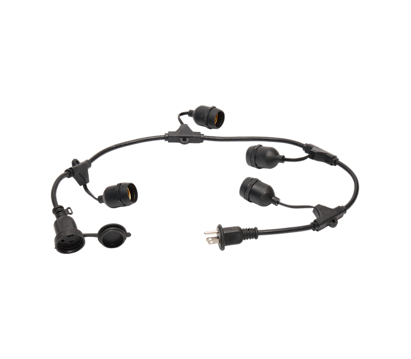 JD-7-24 สายไฟ LED พร้อมปลั๊กและซ็อกเก็ตกันน้ำสามพินมาตรฐานสหรัฐอเมริกา