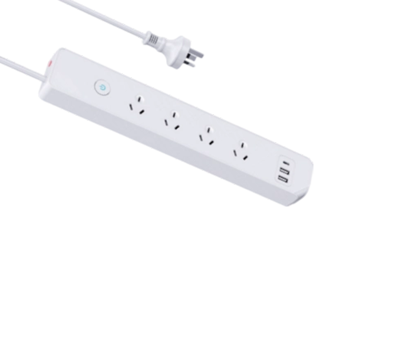 AU05 ปลั๊กไฟสไตล์ออสเตรเลีย 4 ช่อง 2 พอร์ต USB-A และ 1 พอร์ต USB-C
